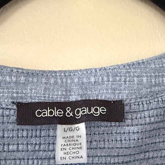 Cable & Gauge Dusty Blue Short Sleeve Split-Neck Blouse - Picture 2 of 4